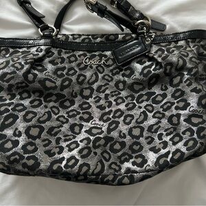 Coach Black Leather Logo Patch